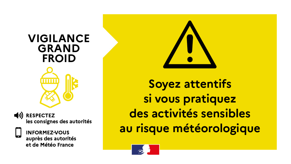 Vignette grand froid alerte niveau jaune